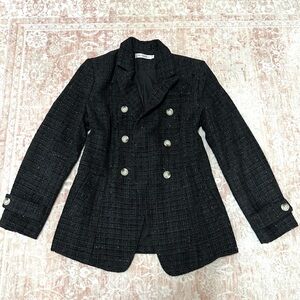 Tweed Double Breasted Blazer Jacket
